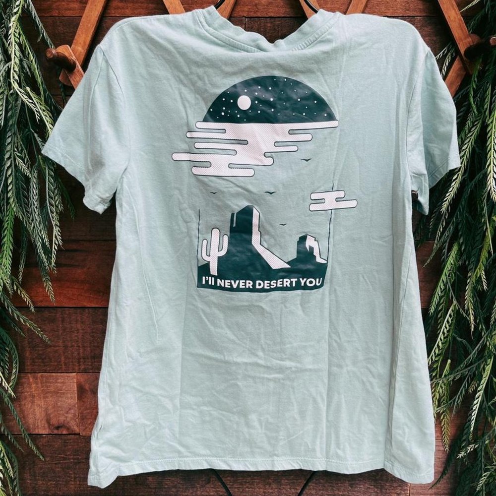 Desert T-shirt with Cactus and Moonlight
